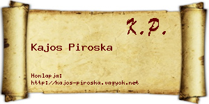 Kajos Piroska névjegykártya