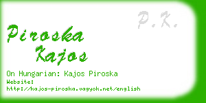 piroska kajos business card